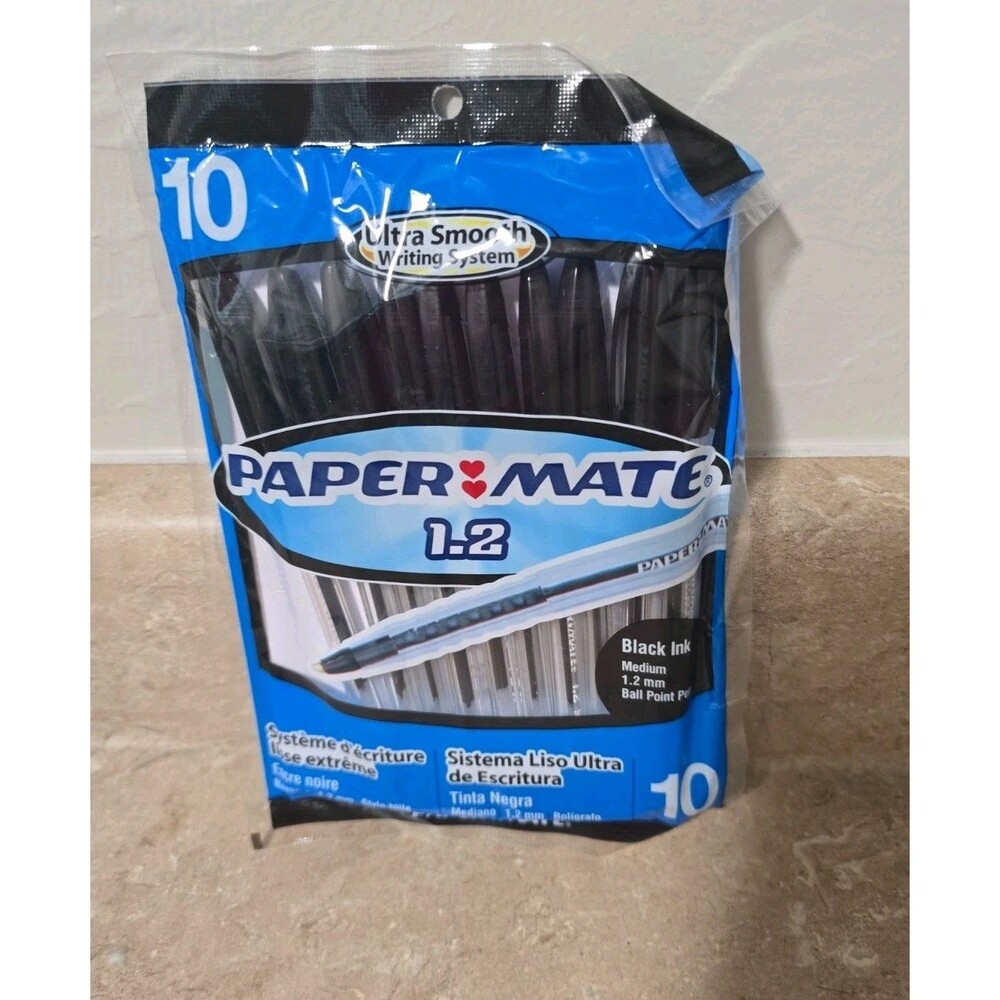 Paper Mate 1.2mm Ballpoint Pens Black Ink Medium, 2006